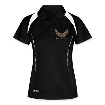 Falknerin Adler Falke Falknerei Geschenk - Frauen Polo atmungsaktiv - Schwarz/Weiß - Vorne