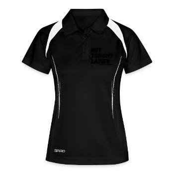 not tonight Ladies - bin nur zum Saufen da - Frauen Polo atmungsaktiv - Schwarz/Weiß - Vorne
