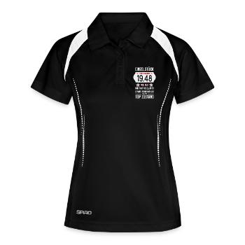 78. GEBURTSTAG 1948 EINZELSTÜCK PREISSCHILD - Frauen Polo atmungsaktiv - Schwarz/Weiß - Vorne