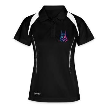 Écureuil low-poly - Polo respirant Femme - noir/blanc - Devant