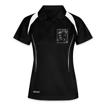 Dark Botanical Lines - Women's Polo breathable - black/white - Front