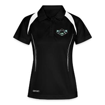 Logo Idylle de l’île Bora Bora - Polo respirant Femme - noir/blanc - Devant