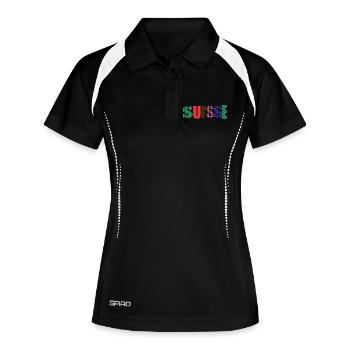 SUISSE - Polo respirant Femme - noir/blanc - Devant