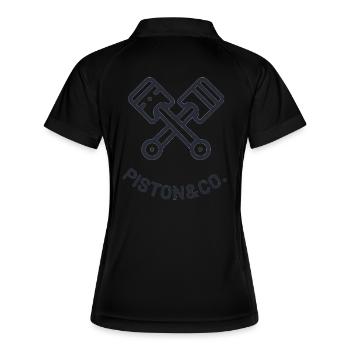 PISTON - CO - Women's Polo breathable - black/white - Back