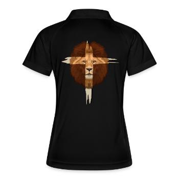 Lion Croix Cadeau chrétien - Polo respirant Femme - noir/blanc - Dos