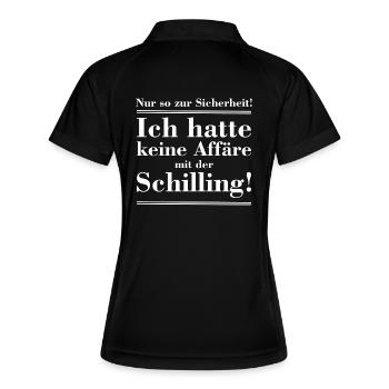 ich hatte nie was mit der Schilling - Frauen Polo atmungsaktiv - Schwarz/Weiß - Hinten