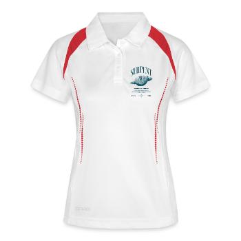Green Tree Python Modern Reptile Keeper Streetwear - Frauen Polo atmungsaktiv - Weiß/Rot - Vorne