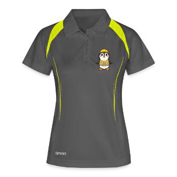 Cadeau de construction de maison de construction de maison de pingouin - Polo respirant Femme - gris/vert citron - Devant