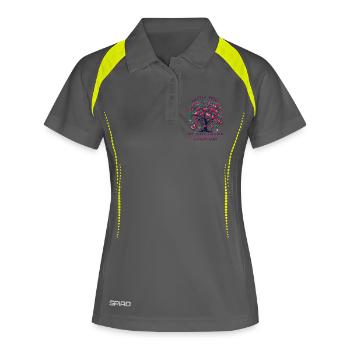 Avec toi, mon amour grandit chaque jour - Polo respirant Femme - gris/vert citron - Devant