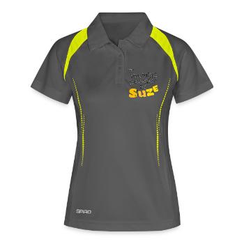 Suzee funny - Polo respirant Femme - gris/vert citron - Devant