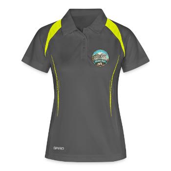Athen Griechenland Reiseabzeichen Parthenon Souvenir - Frauen Polo atmungsaktiv - Grau/Limette - Vorne