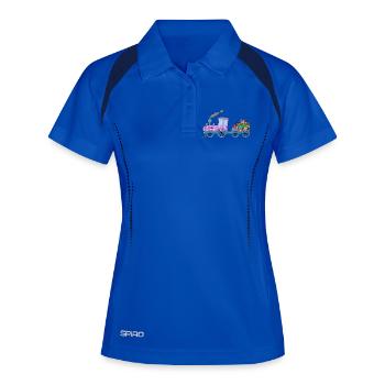 Train pour enfants avec remorque rose - Polo respirant Femme - bleu roi/marine - Devant