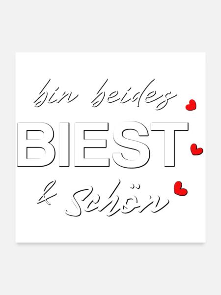 Biest schön und Biest - Poster 60x60 cm - Weiß - Vorne