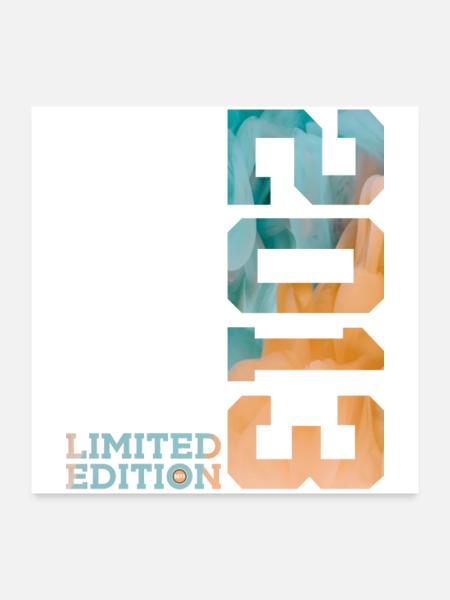13. GEBURTSTAG LIMITED EDITION 2013 - Poster 60x60 cm - Weiß - Vorne