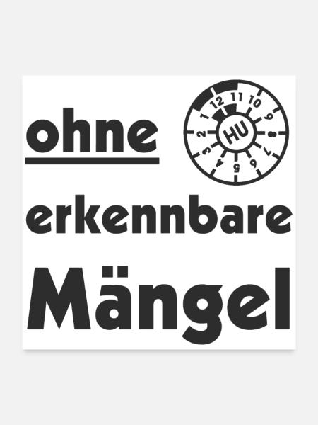 ohne erkennbare Mängel TÜV - Poster 60x60 cm - Weiß