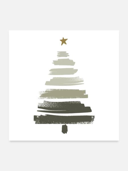 Arbre de Noël - Poster 60 x 60 cm - blanc - Devant