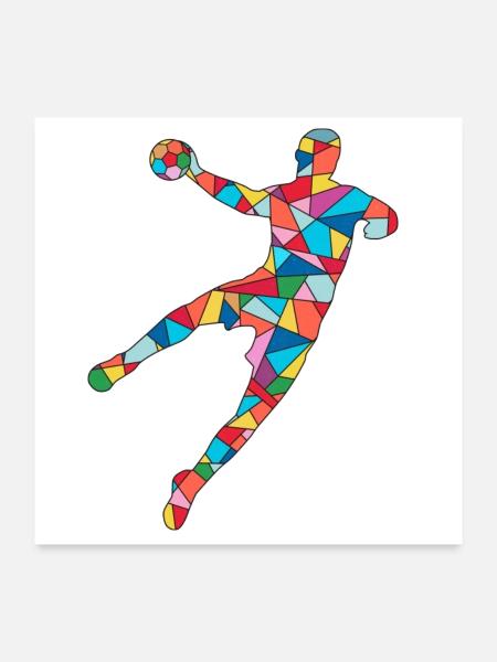 Handballer Handballspieler Herren Jungen Handball - Poster 60x60 cm - Weiß