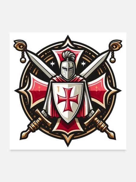 Knights templar - Poster 24" x 24" (60x60 cm) - white - Front