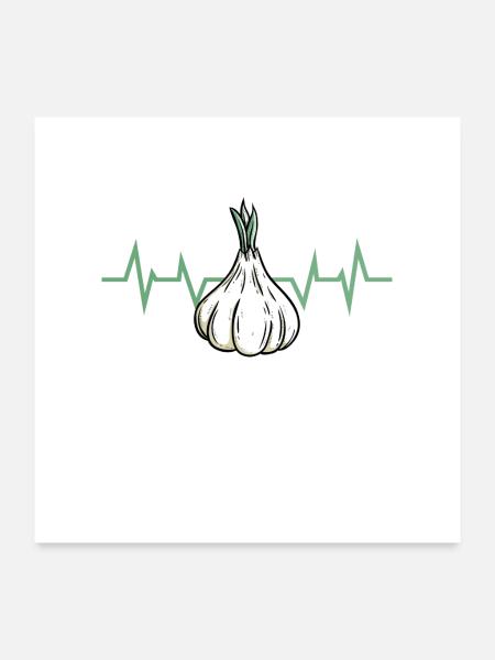 Knoblauch Pflanze - Poster 60x60 cm - Weiß - Vorne