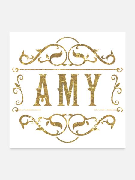 Amy gold - Poster 60x60 cm - Weiß