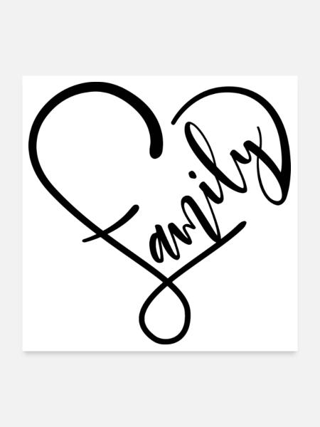Familie - Poster 60x60 cm - Weiß - Vorne