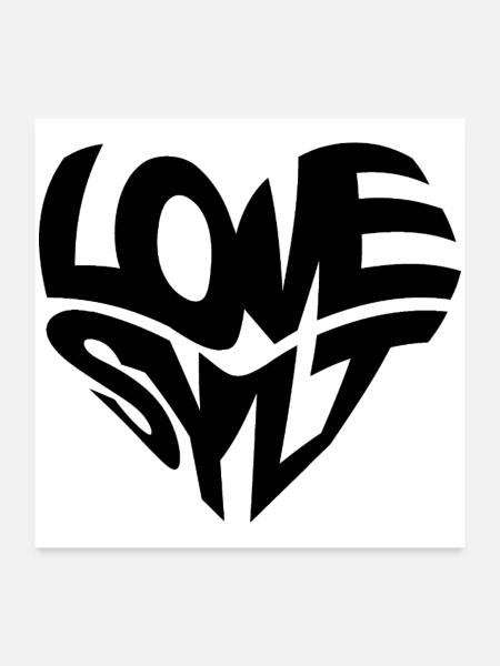 LOVE SYLT HERZ - Poster 60x60 cm - Weiß - Vorne