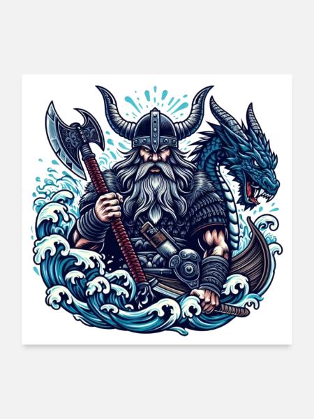 Viking Logo - Poster 24" x 24" (60x60 cm) - white - Front