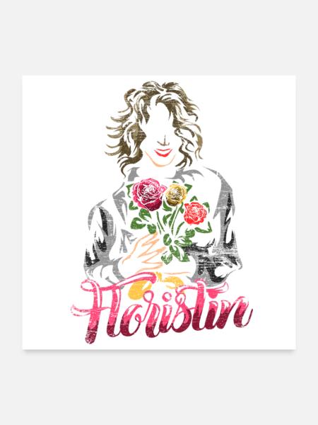 Kreative Floristin Hochzeitsfloristik - Poster 60x60 cm - Weiß - Vorne
