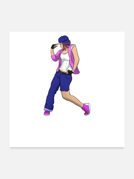 Dancer Tänzerin - Poster 60x60 cm - Weiß - Vorne