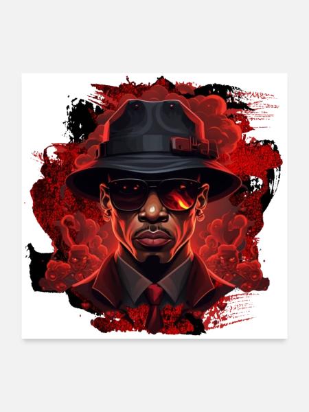 Hip-Hop Graffiti - Poster 60x60 cm - Weiß - Vorne