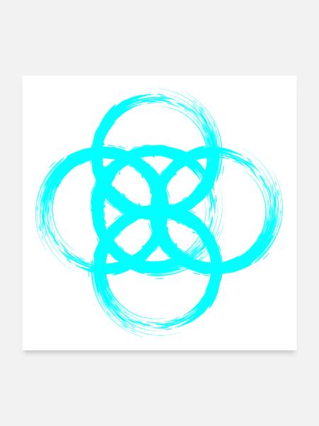 Keltisches Symbol Rad des Seins - Poster 60x60 cm - Weiß - Vorne
