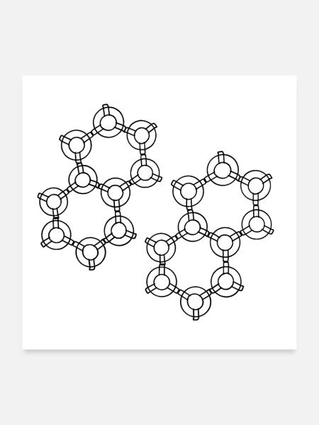 Conception Hexa - Poster 60 x 60 cm - blanc - Devant