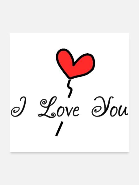 ICH LIEBE DICH. ICH LIEBE DICH. LIEBE. LIEBE. HEILIGER VALENTIN - Poster 60x60 cm - Weiß - Vorne