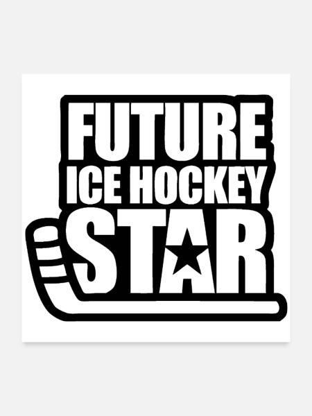 Zukünftige Ice Hockey Star - Poster 60x60 cm - Weiß - Vorne
