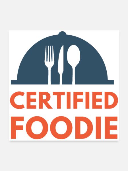 certified food lover Essen Foodie - Poster 60x60 cm - Weiß - Vorne