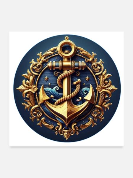 Anchor Logo - Poster 24" x 24" (60x60 cm) - white - Front