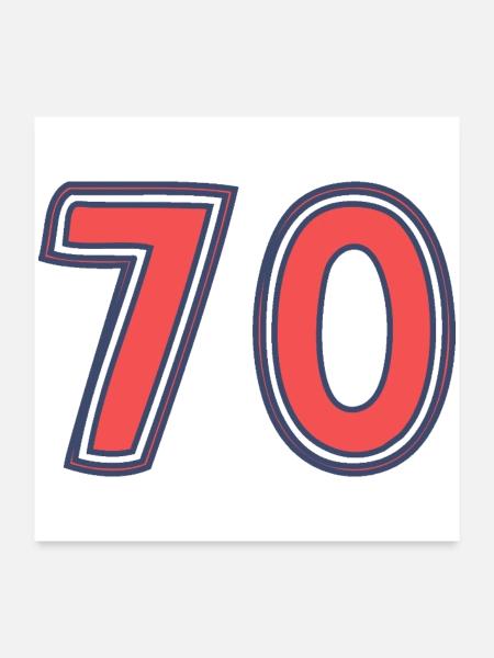 70. 70 JAHRE. 70-JÄHRIGES JUBILÄUM. 70-JÄHRIGES JUBILÄUM. - Poster 60x60 cm - Weiß - Vorne