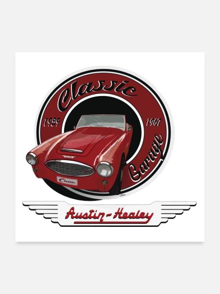 Oldtimer - Poster 60x60 cm - Weiß - Vorne