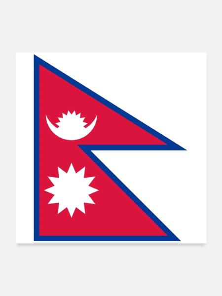 Nepal - Poster 60x60 cm - Weiß