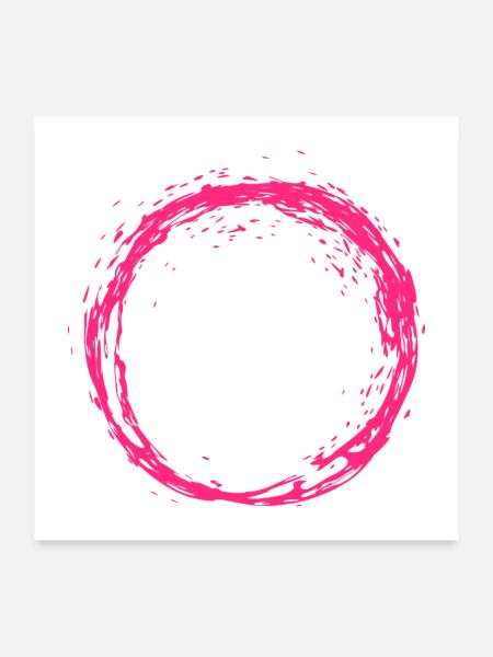 Kreis Rosa - Poster 60x60 cm - Weiß - Vorne
