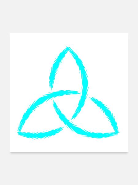 Keltisches Symbol Triquetra Endlos Geschenk - Poster 60x60 cm - Weiß - Vorne