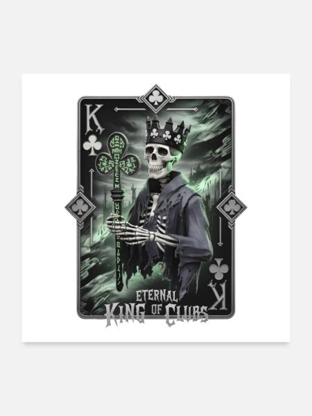 Éternel roi de trèfle - Poster 60 x 60 cm - blanc - Devant