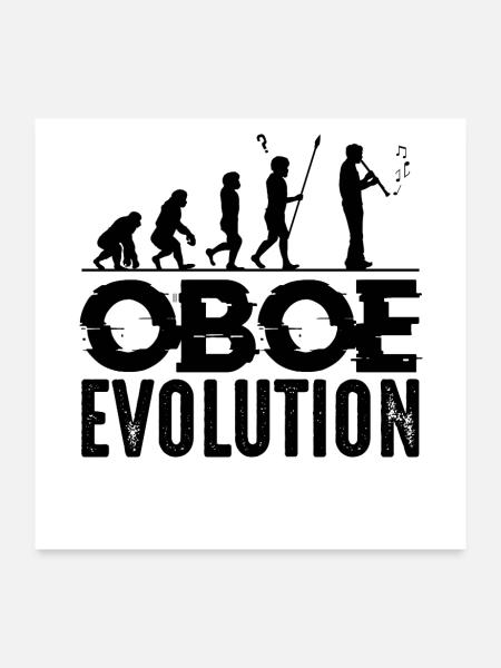 Oboe - Poster 60x60 cm - Weiß - Vorne