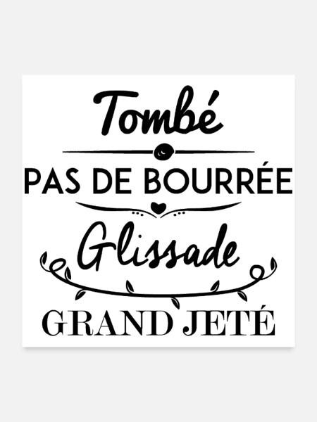 Ballett Spruch - Poster 60x60 cm - Weiß - Vorne
