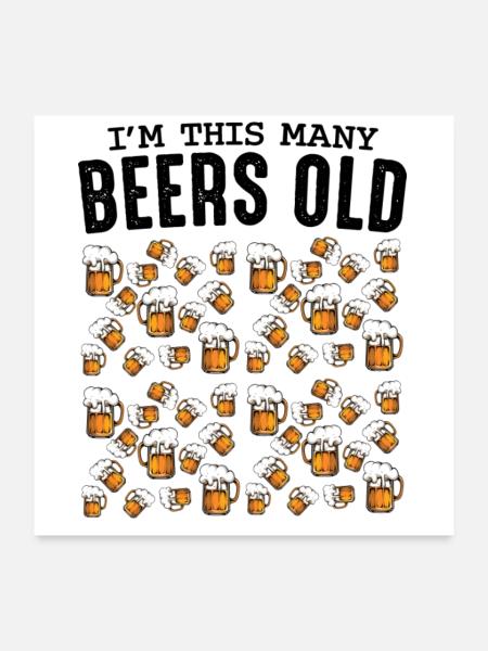Bierkrüge Muster Kollektion Geburtstag 50 - Poster 60x60 cm - Weiß - Vorne
