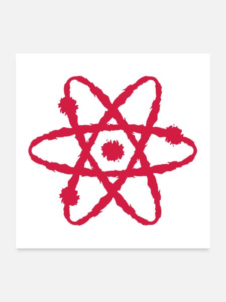 Wissenschaftliches Symbol - Poster 60x60 cm - Weiß - Vorne