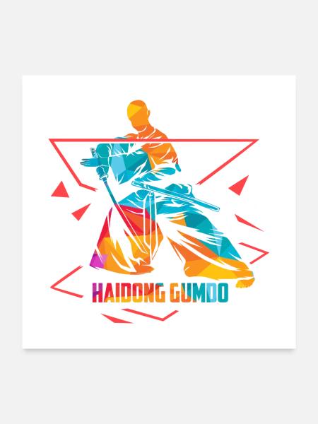 Leidenschaftlicher Haidong Gumdo - Poster 60x60 cm - Weiß - Vorne