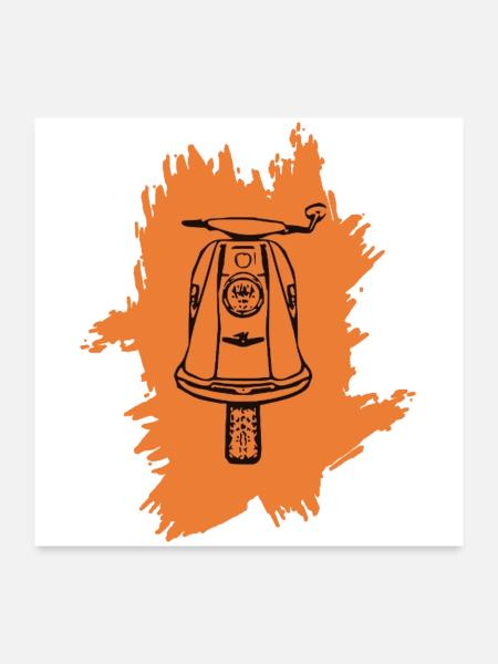 pinsel motiv roller - Poster 60x60 cm - Weiß - Vorne