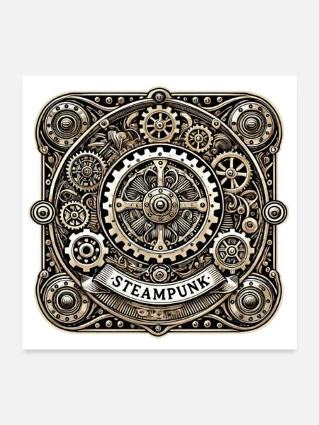 Steampunk Logo - Poster 24" x 24" (60x60 cm) - white - Front
