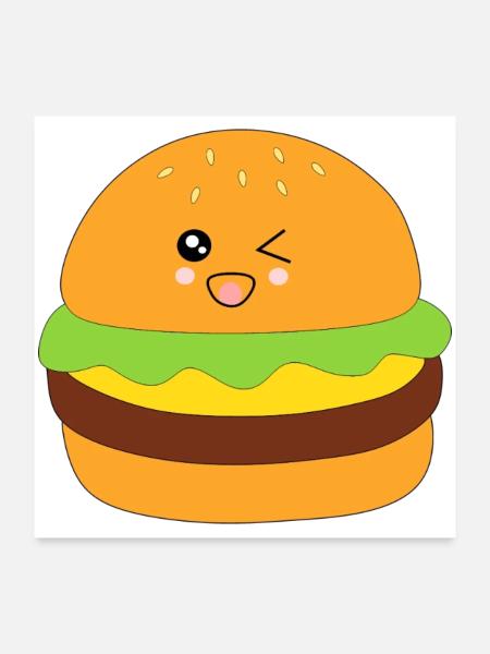 Burger, fast food, food, cooking gift chef - Poster 24" x 24" (60x60 cm) - white - Front
